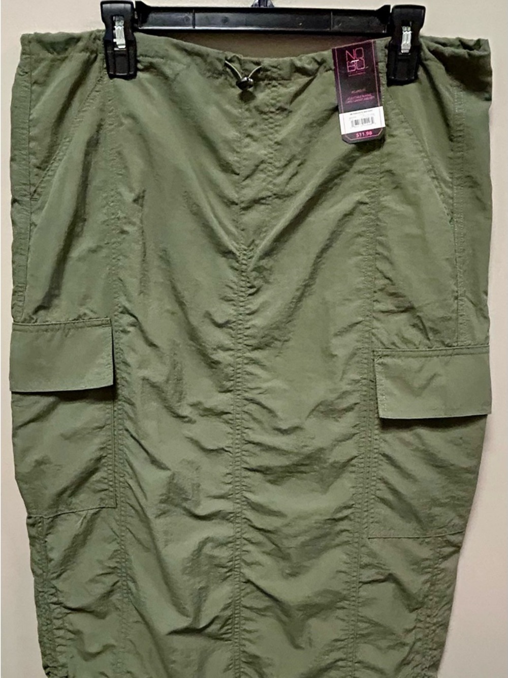No Boundaries Olive Cargo Midi Skirt NWT Sz M